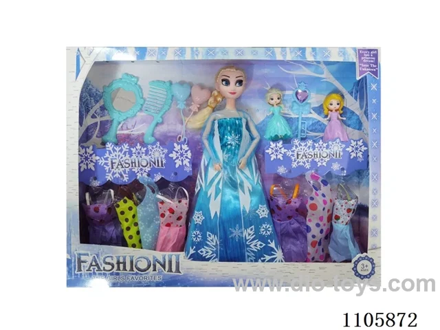 11 "solid frozen12 articulated Frozen Princess with multiple accessories window box