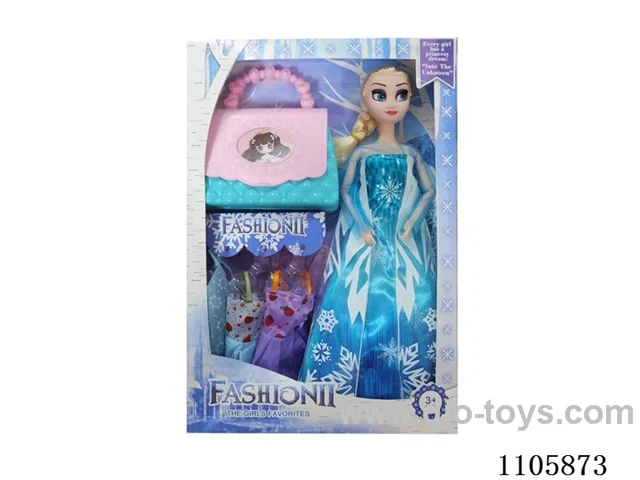 11 "solid frozen12 articulated Frozen Princess with multiple accessories window box