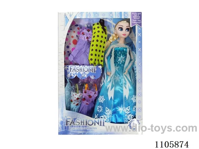 11 "solid frozen12 articulated Frozen Princess with multiple accessories window box