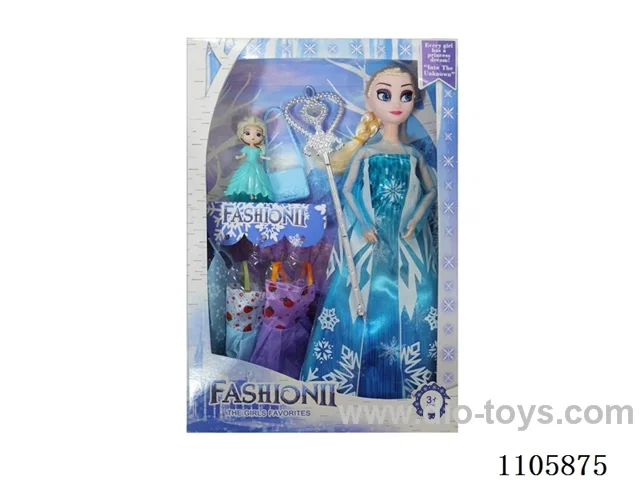 11 "solid frozen12 articulated Frozen Princess with multiple accessories window box