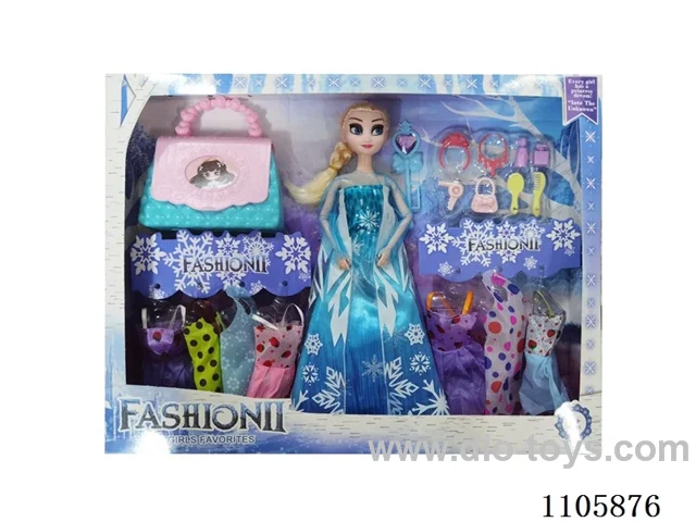 11 "solid frozen12 articulated Frozen Princess with multiple accessories window box