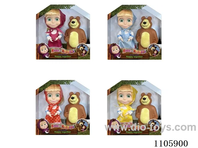 6 "solid 12 joint Masha bear with Bear (4 mixed) window box