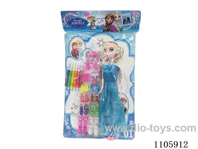 11-inch six-joint Snow Princess Barbie with color pens + PVC shoe clip bag