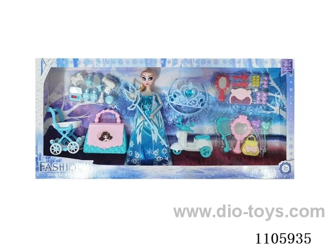 11 "solid frozen12 articulated Frozen Princess with multiple accessories window box