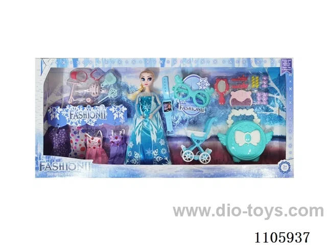 11 "solid frozen12 articulated Frozen Princess with multiple accessories window box