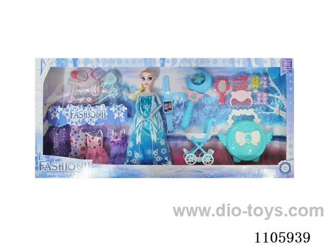 11 "solid frozen12 articulated Frozen Princess with multiple accessories window box