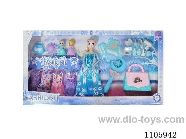 11 "solid frozen12 articulated Frozen Princess with multiple accessories window box