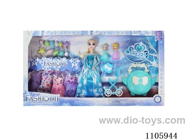 11 "solid frozen12 articulated Frozen Princess with multiple accessories window box