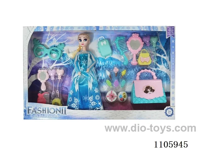 11 "solid frozen12 articulated Frozen Princess with multiple accessories window box