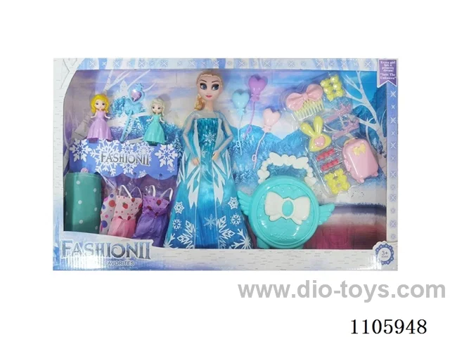11 "solid frozen12 articulated Frozen Princess with multiple accessories window box