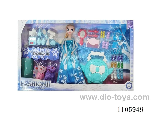 11 "solid frozen12 articulated Frozen Princess with multiple accessories window box