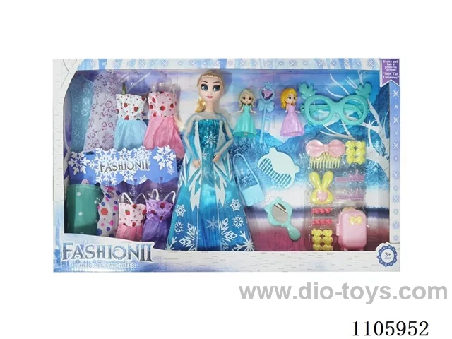 11 "solid frozen12 articulated Frozen Princess with multiple accessories window box