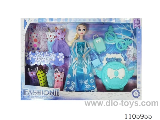 11 "solid frozen12 articulated Frozen Princess with multiple accessories window box