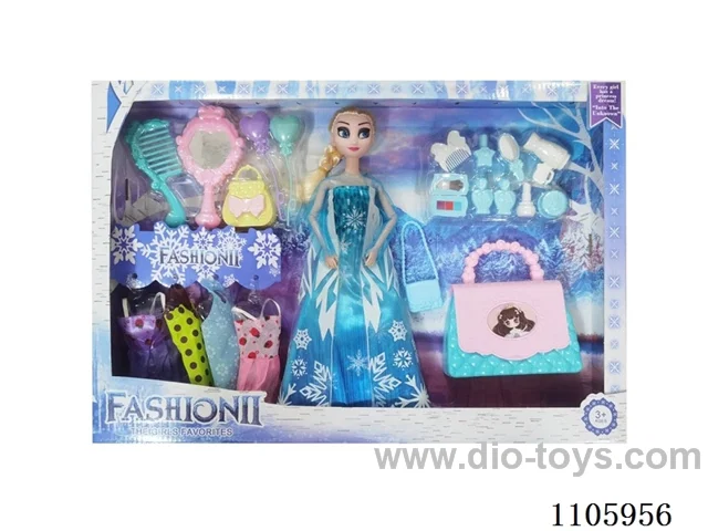 11 "solid frozen12 articulated Frozen Princess with multiple accessories window box