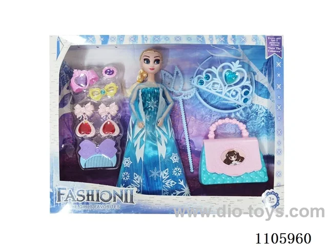 11 "solid frozen12 articulated Frozen Princess with multiple accessories window box