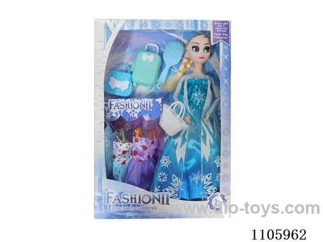 11 "solid frozen12 articulated Frozen Princess with multiple accessories window box