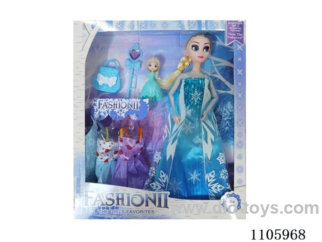 11 "solid frozen12 articulated Frozen Princess with multiple accessories window box