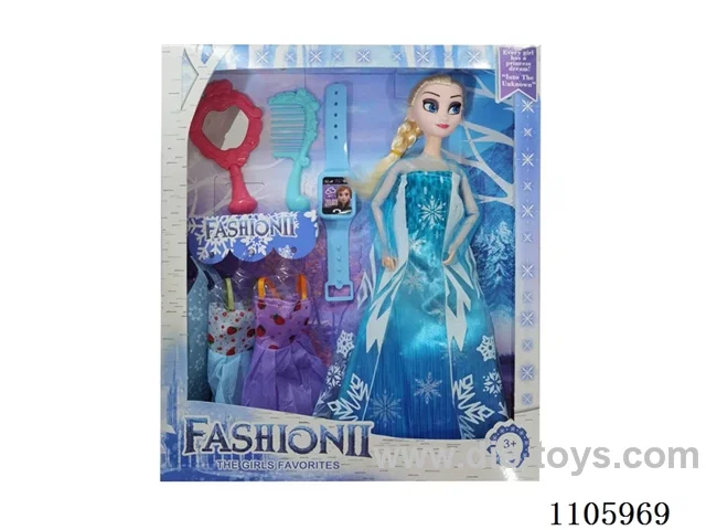 11 "solid frozen12 articulated Frozen Princess with multiple accessories window box