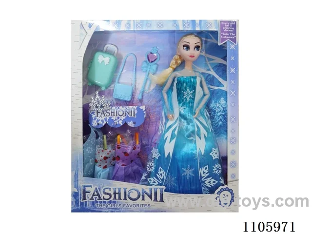 11 "solid frozen12 articulated Frozen Princess with multiple accessories window box