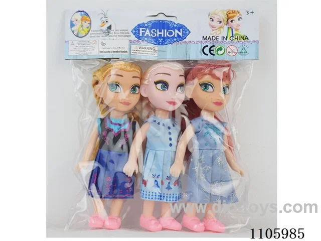 6 inch solid Snow Princess (3 mixed) card head PVC bag