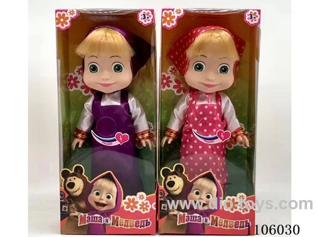 New body vinyl 14 "Masha Bear and Bear Doll oil eyes with Martha theme song