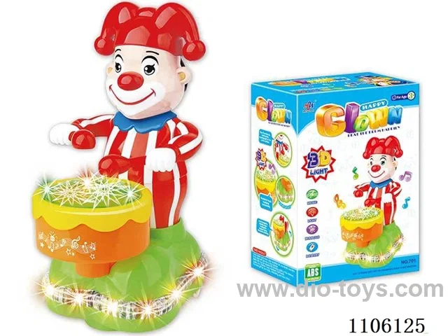 Electric gimbal with 4D light Music Clown drumming - English