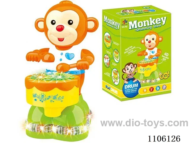Electric gimbal with 4D light music Little Monkey drumming - English