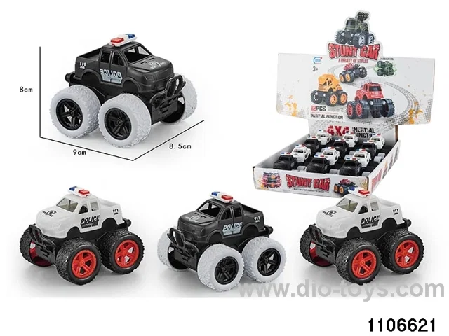 inertial police vehicle in 12pcs display box