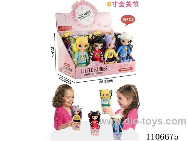 6-inch 12-joint NANA doll (4 models mixed,16 pieces)