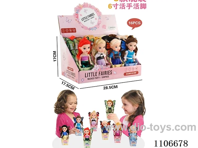 6 "Disney Dolls with live hands and feet (8 mixed,16 pieces)
