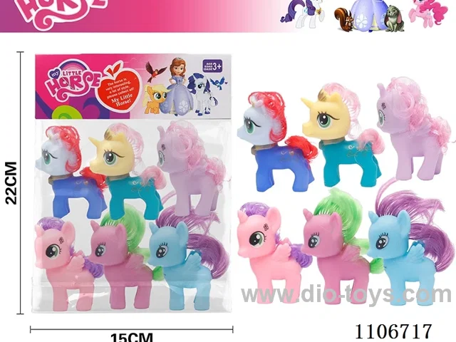 Six rainbow horses
