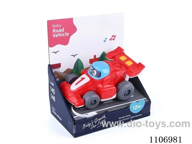 Musical cartoon F1 sports car