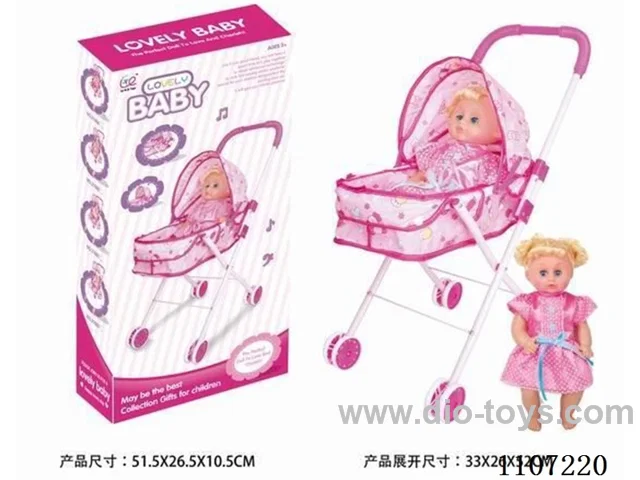 16 "empty baby girl with English IC and iron cradle cart