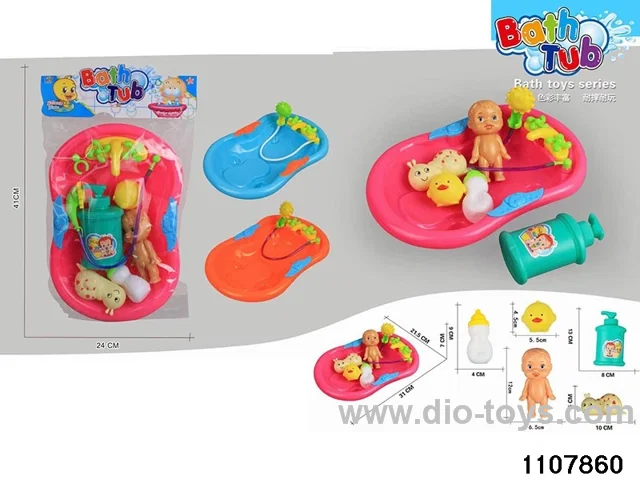 Lace Bathtub + Big Head Baby Set in PP bag with header