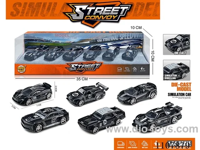 1:64 sliding alloy car 6PCS