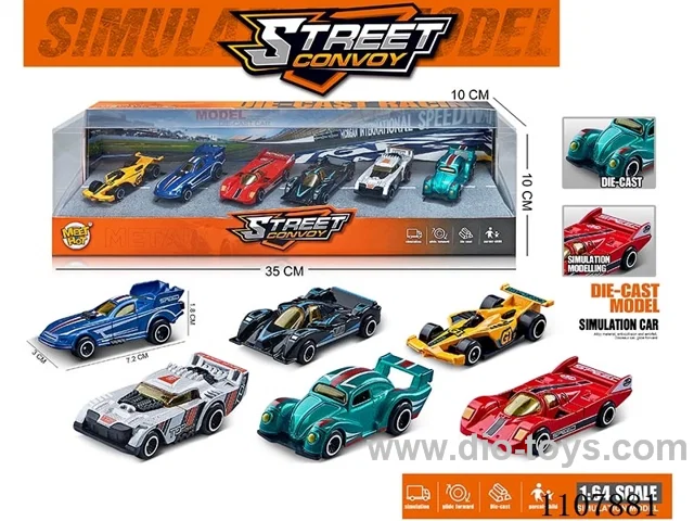 1:64 sliding alloy car 6PCS