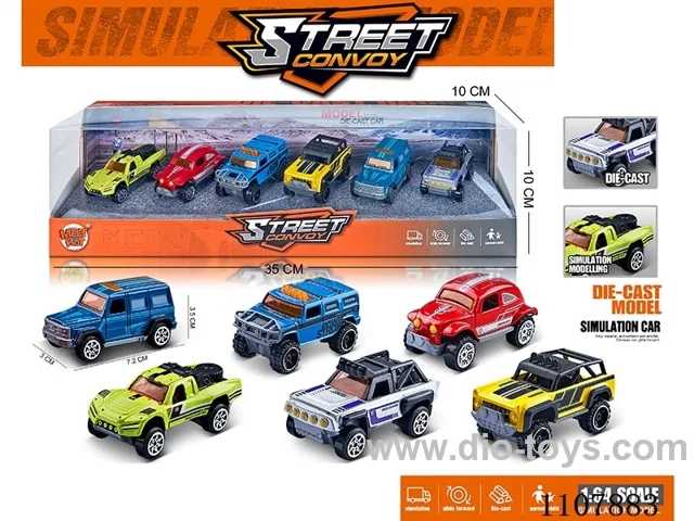 1:64 sliding alloy car 6PCS