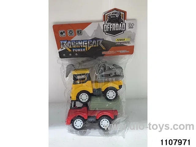 Inertia construction vehicle in PP bag with header