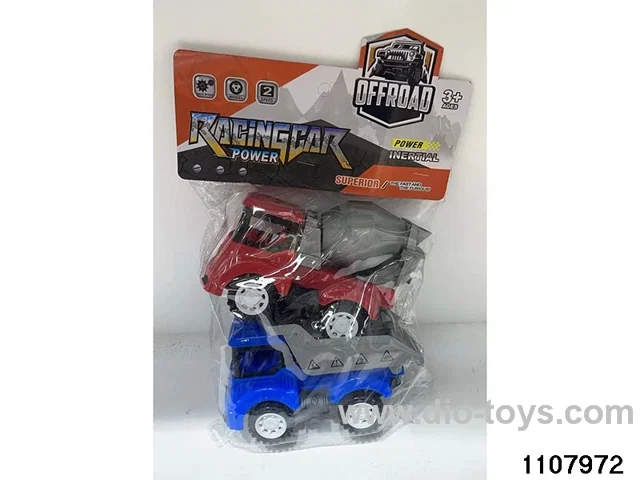 Inertia construction vehicle in PP bag with header