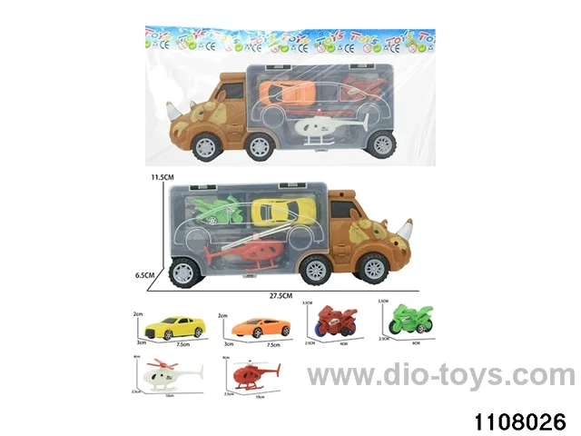 Scooter Dinosaur Storage Vehicle Set in opp bag