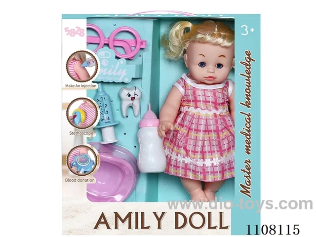 12 "Water pee Yellow curly hair doll (medical kit, vinyl hand, with IC)