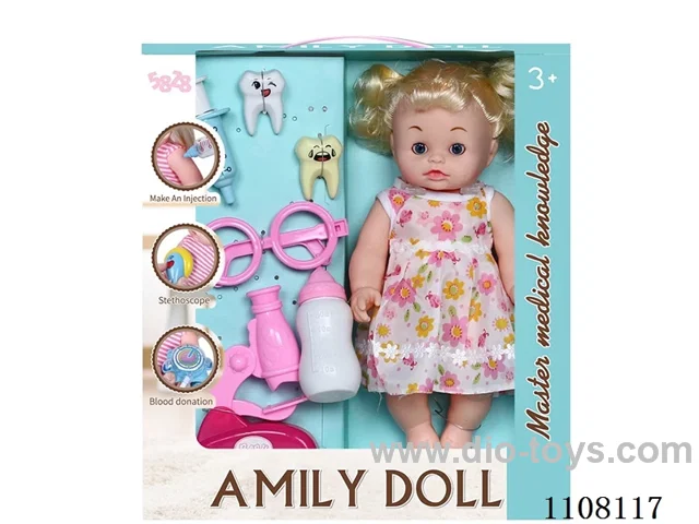 12 "Water pee Yellow curly hair doll (medical kit, vinyl hand, with IC)