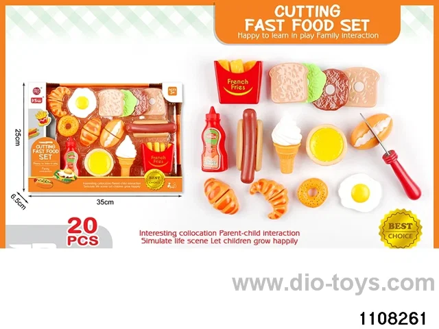 Western Food Cutting Toys Set（20pcs）in window box