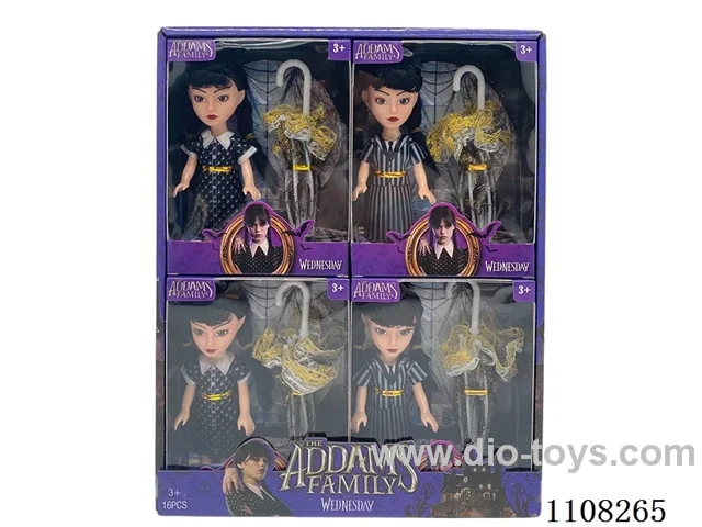 Original head 6 "Wednesday Addams doll 1 display box /8PCS