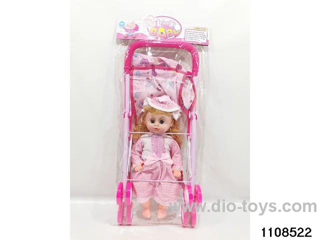 16 inch baby stroller baby girl with IC (package electricity) in PP bag with header
