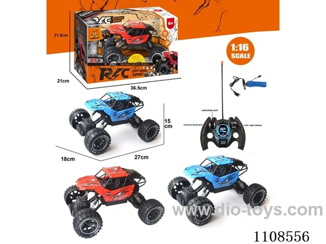 1:16 4ch rc car (plastic) Red and blue mixed included battery