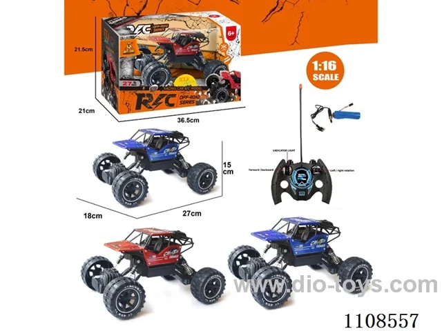 1:16 4ch rc climbing car (alloy) red and blue mixed included battery