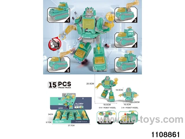 5-in-1 DIY Press Car (15PCS)