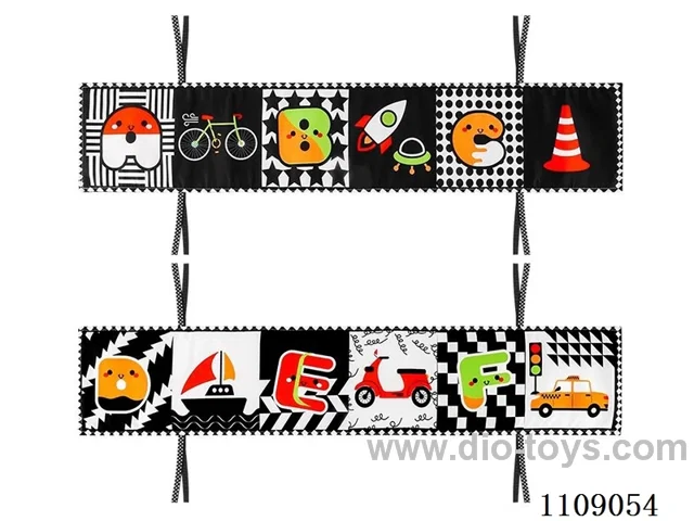 Baby soft cloth book "Traffic Black, White and Red"