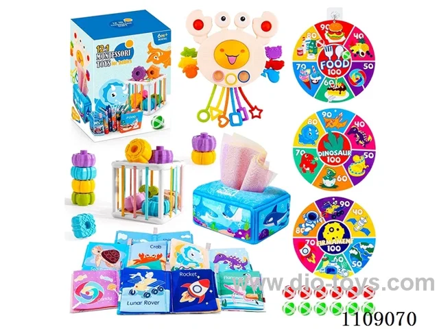 fill up toys/pull toys/Color Book *6/ Marine paper (10 mesh) *1/ Target (3 models with 12 balls and 3 hooks) (12 in 1)
